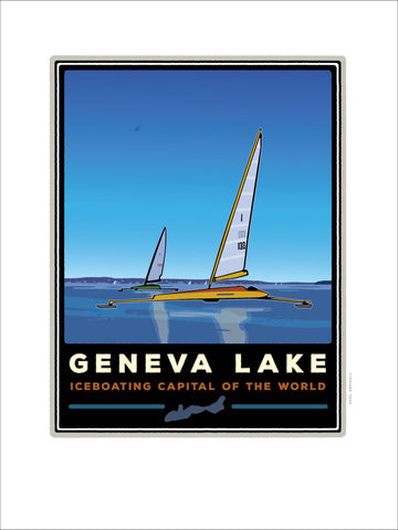 00 Geneva Lake Iceboating Capital of the World Digital Studio Print