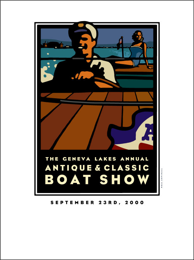 Lake Geneva Antique & Classic Boat Show Offset Print 2000