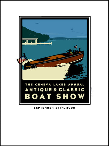 Lake Geneva Antique & Classic Boat Show Giclee Print 2008