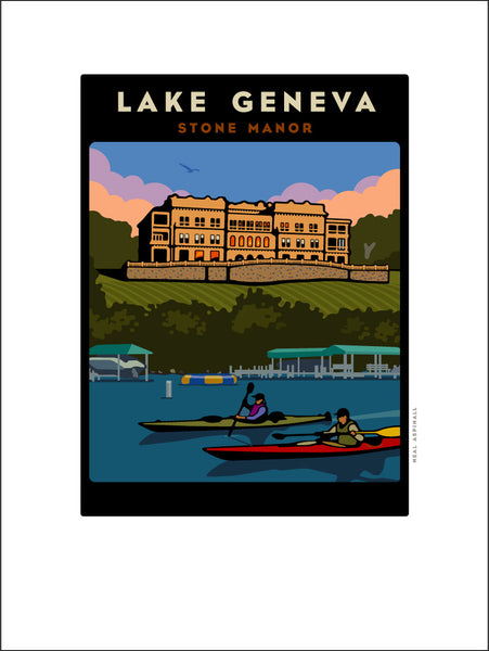 00 Lake Geneva Stone Manor Giclee Print – The Aspinall Poster Store