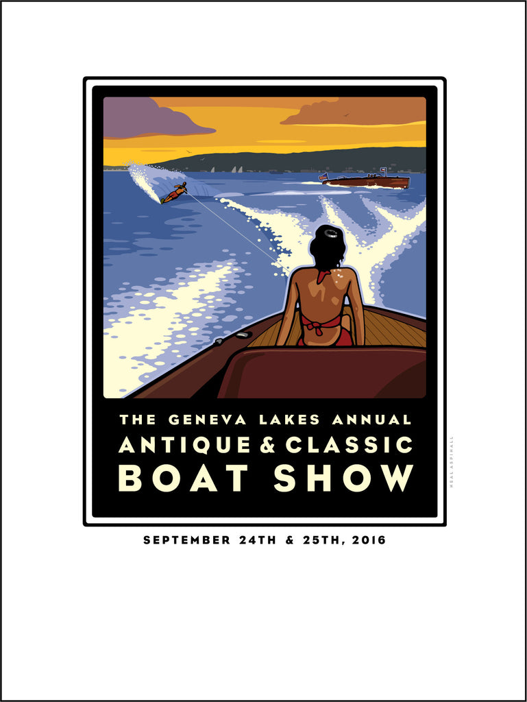 Lake Geneva Antique & Classic Boat Show Offset Print 2016