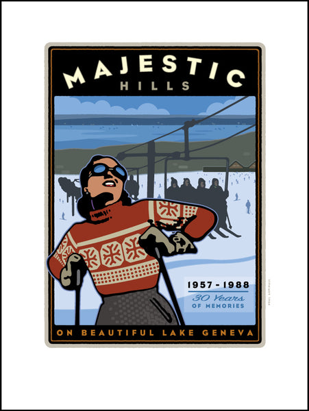 00 Majestic Ski Hill Digital Studio Print – The Aspinall Poster Store