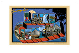 00 AspinShire® Lake Geneva Retro Post Card Sticker 4"x3"
