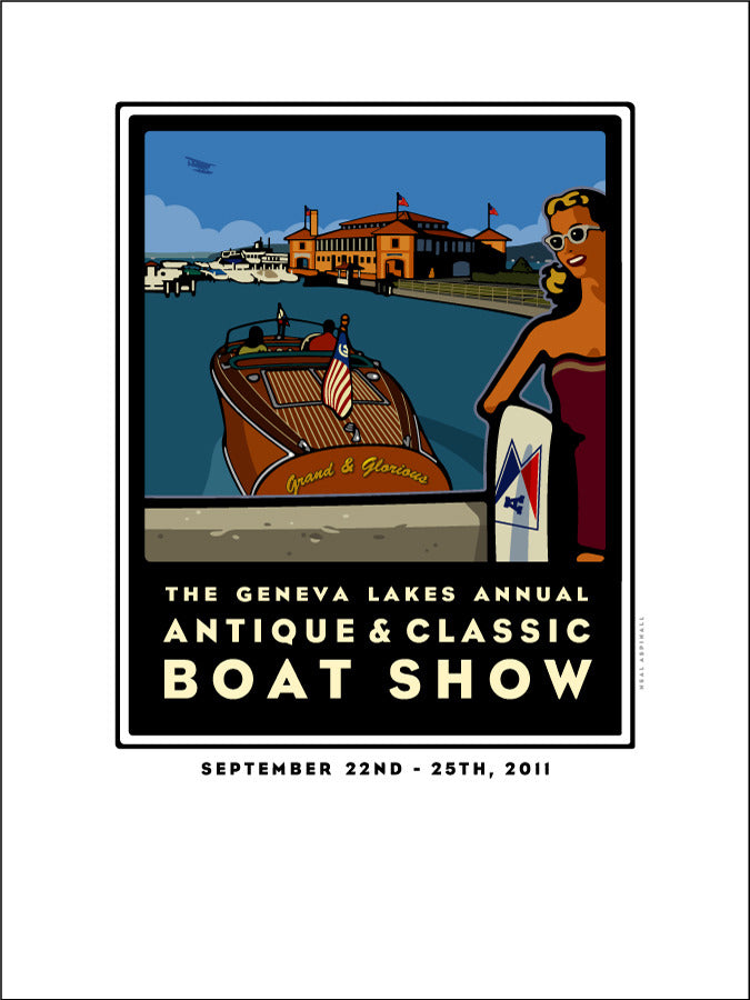 Lake Geneva Antique & Classic Boat Show Offset Print 2011
