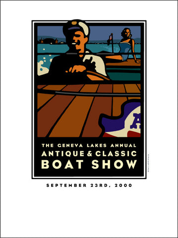 Lake Geneva Antique & Classic Boat Show Offset Print 2000