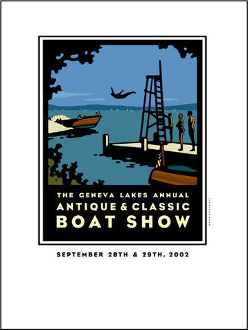 Lake Geneva Antique & Classic Boat Show Giclee Print 2002
