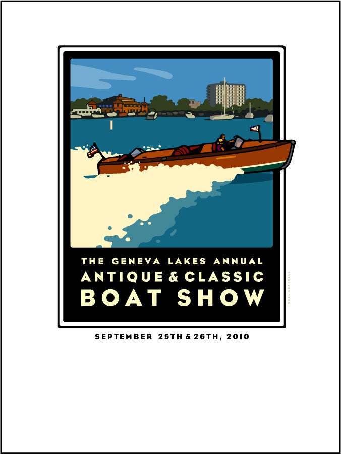 Lake Geneva Antique & Classic Boat Show Offset Print 2010