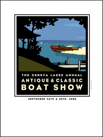 Lake Geneva Antique & Classic Boat Show Giclee Print 2005