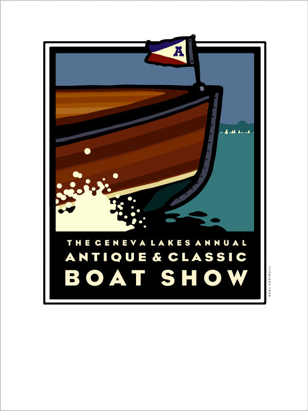 Lake Geneva Antique & Classic Boat Show Offset Print 1999