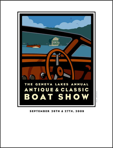 Lake Geneva Antique & Classic Boat Show Offset Print 2009