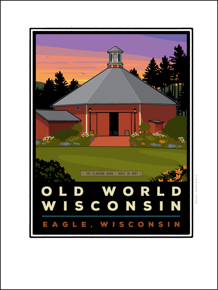 A Old World Wisconsin Clausing Barn Digital Studio Print