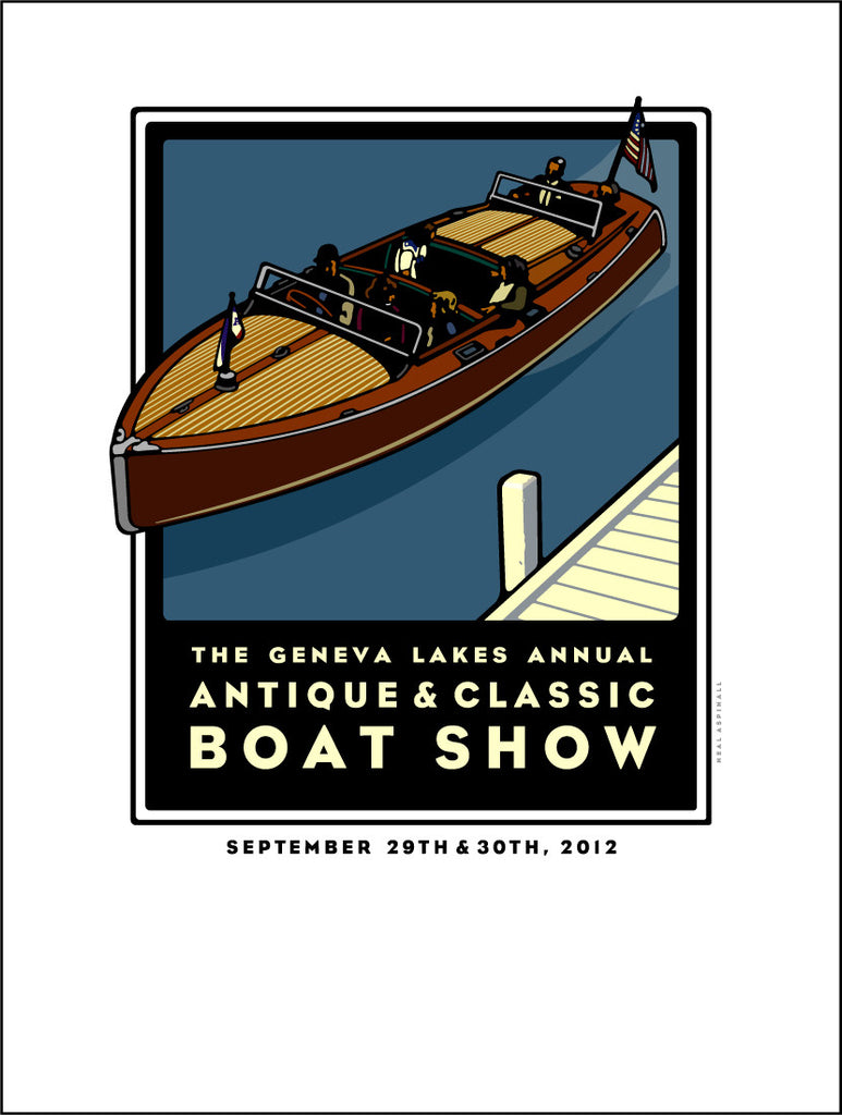 Lake Geneva Antique & Classic Boat Show Offset Print 2012