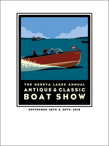 Lake Geneva Antique & Classic Boat Show Offset Print 2018