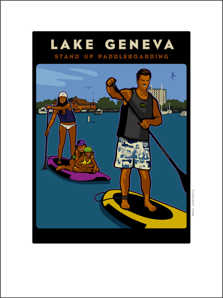 A. Lake Geneva Stand Up Paddle Board Digital Studio Print
