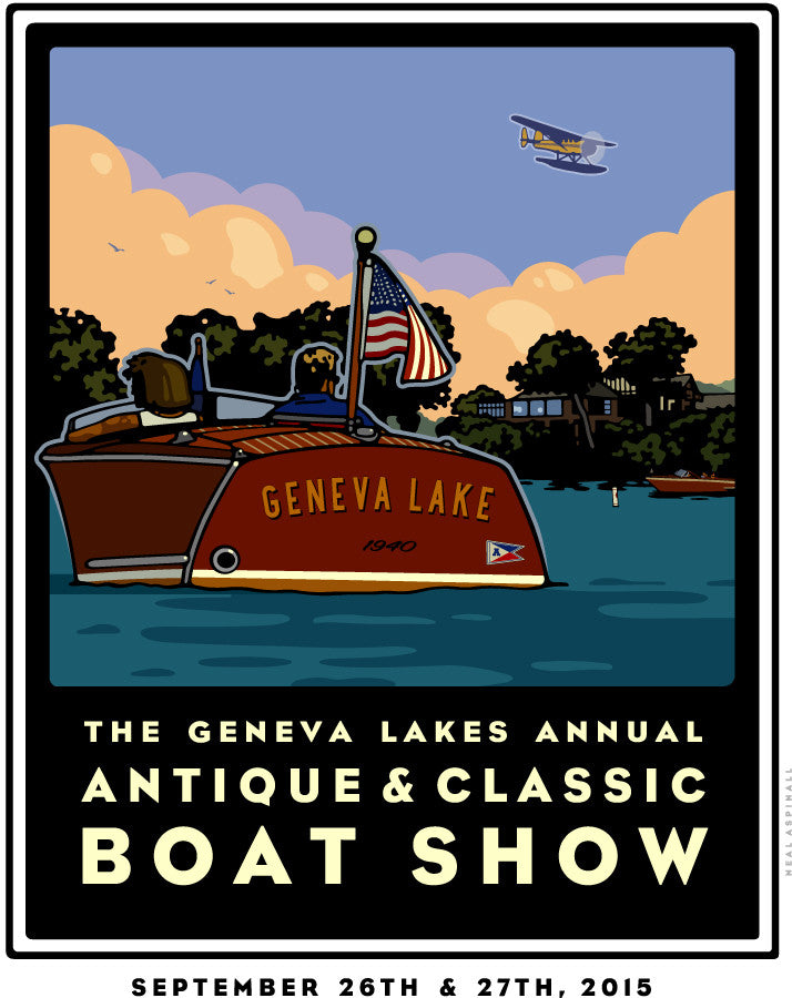 Lake Geneva Antique & Classic Boat Show Offset Print 2015